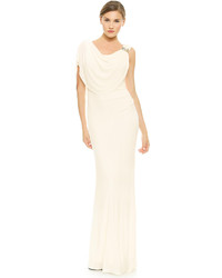 Badgley Mischka Collection Gown With Beaded Shoulder
