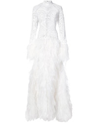 JONATHAN SIMKHAI Cut Out Feather Gown