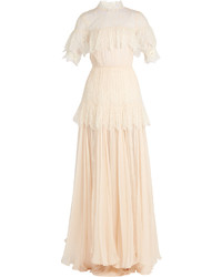 Maria Lucia Hohan Dani Lace Panelled Silk Mousseline Gown