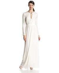Halston Heritage Long Sleeve Jersey Evening Gown
