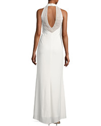 Marina Halter Neck Open Back Gown Ivory