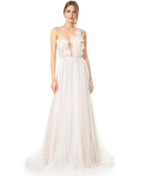 Marchesa Heather Hand Draped Tulle Gown