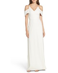 Halston Heritage Crepe Gown With Train