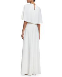 Halston Heritage Slit Front Gown With Cape