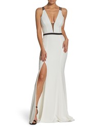 Dress the Population Lana Plunging Strappy Shoulder Gown