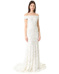 Theia Marina Off The Shoulder Petal Gown