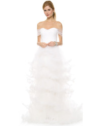 Marchesa Off Shoulder Tulle Ball Gown