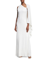 Narciso Rodriguez One Sleeve Cape Gown White