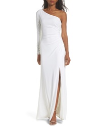 Vince Camuto One Sleeve Side Ruched Evening Dress