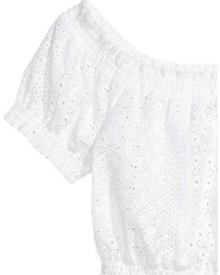 H&M Blouse With Eyelet Embroidery