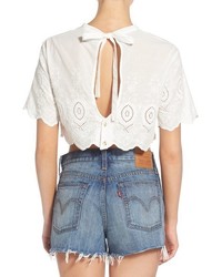 Somedays Lovin Daisy Embroidered Eyelet Crop Top