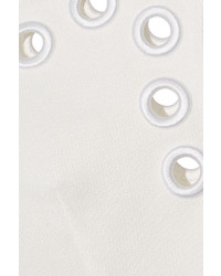 3.1 Phillip Lim Embroidered Eyelet Cropped Cotton Blend Tank