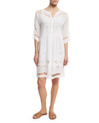 Johnny Was Tribal Eyelet Button Down Dress