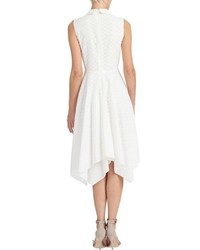 Donna Morgan Collared Eyelet Fit Flare Dress Size 8 White