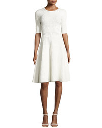 A.L.C. Grayson Eyelet Ponte Fit And Flare Dress White