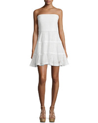 See by Chloe Strapless Eyelet Fit  Flare Dress White