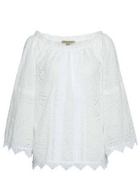 Burberry Thistle Eyelet Lace Off The Shoulder Blouse