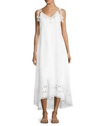 White Eyelet Linen Dress