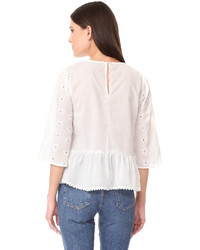 English Factory Bell Sleeve Eyelet Top