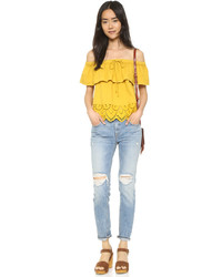 Madewell Eyelet Balcony Off Shoulder Top