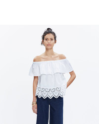 Madewell Eyelet Balcony Off The Shoulder Top