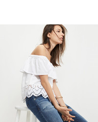 Madewell Eyelet Balcony Off The Shoulder Top