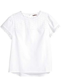 H&M Embroidered Cotton Blouse