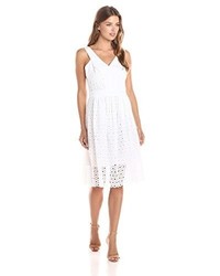 Anne Klein Cotton Eyelet Racerback Fit And Flare
