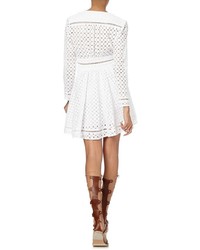Zimmermann White Cotton Broderie Mini Dress