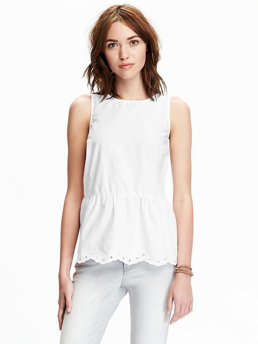 old navy white sleeveless shirt