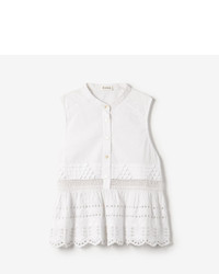 Suno Embroidered Eyelet Babydoll Top