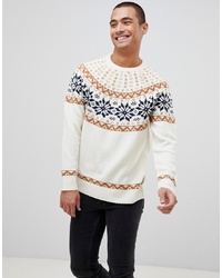 Bellfield Brushed Knitted Jumper With Fairisle
