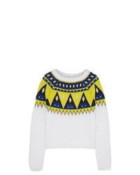 Aimo Richly Fair Isle Angora And Wool Blend Sweater