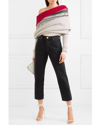Y/Project Fair Isle Off The Shoulder Merino Wool Sweater