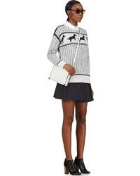 Band Of Outsiders Ivory Navy Fair Isle Knit Sweater