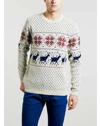 Topman Oat Reindeer Dash Christmas Sweater