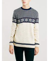 Topman Oat Snowflake Christmas Sweater