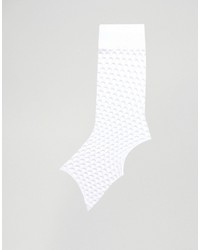 Asos Stirrup Fishnet Ankle Socks In White