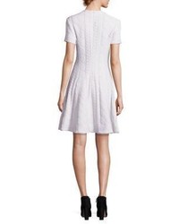 Yigal Azrouel Cable Knit Wool Fit  Flare Dress