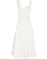 Victoria Beckham Flared Crepe Dress White