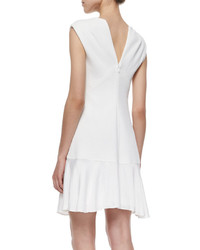 Rebecca Taylor Knit Pique Flare Skirt Dress White