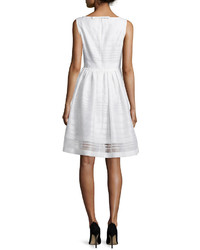 Kate Spade New York Ribbon Organza Fit And Flare Dress Fresh White
