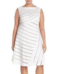 Adrianna Papell Plus Size Banded Mesh Fit Flare Dress