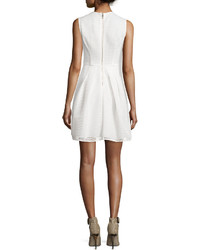 Burberry Sculpted Mesh Fit  Flare Dress White