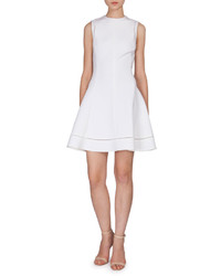 Victoria Beckham Sleeveless Fit  Flare Dress White