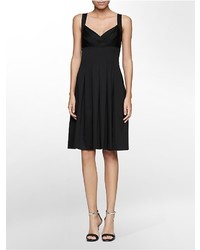 Calvin Klein Solid Fit Flare Strappy Dress