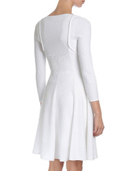 Givenchy Textured Wave Fit  Flare Dress White