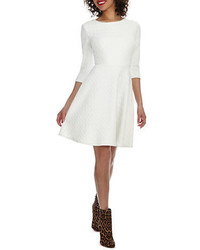 Donna Morgan White Wave Fit And Flare Dress