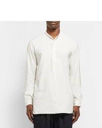 Camoshita Grandad Collar Brushed Cotton Flannel Shirt