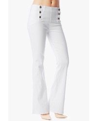 7 For All Mankind Nautical Trouser With Pearlized Buttons In White Fashion